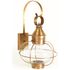 2541  Northeast Lantern Caged Onion Wall Antique Brass Medium Base Socket Clear or Optic Glass