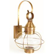 2541  Northeast Lantern Caged Onion Wall Antique Brass Medium Base Socket Clear or Optic Glass