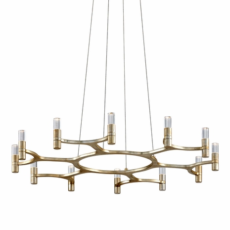 258-012-WSL Corbett Lighting Nexus 12 Lt. Chandelier with Warm Silver Leaf Finish