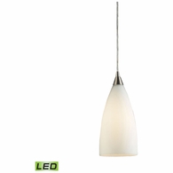 2580/1-LED ELK Lighting Vesta 1-Light Mini Pendant In Satin Nickel With White Glass - Includes LED Bulb