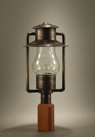 2643 Northeast Lantern Railroad (1) Light Medium Base Post Fixture With Multiple Glass & Finish Options
