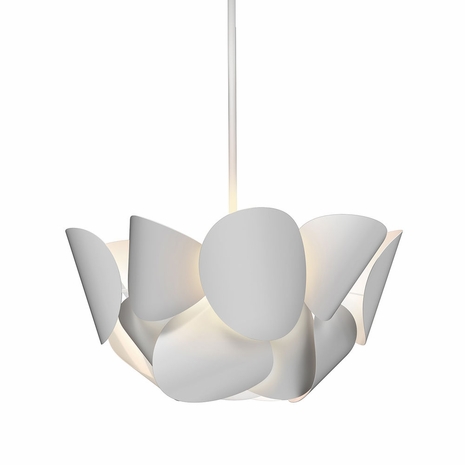 2645.03 Sonneman Lotus Sculptural Large Lotus Pendant with Satin White Finish
