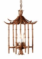 268-C Wildwood Wrought Iron Patinated Art Glaze Iron Bamboo Lantern