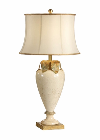 27001 Wildwood Florentine Ceramic Old White Crackle Glaze VItale Lamp
