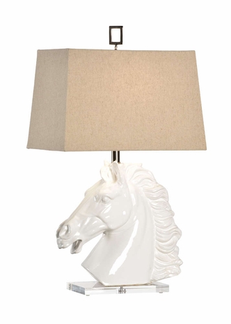 27027 Wildwood Lamps Equus Lamp - White Glaze Finish