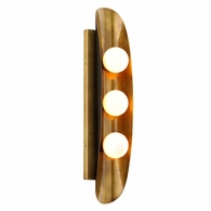 271-13-VB/BBR Corbett Lighting Hopper 3 Lt. Wall Sconce with Vintage Brass Bronze Accents Finish