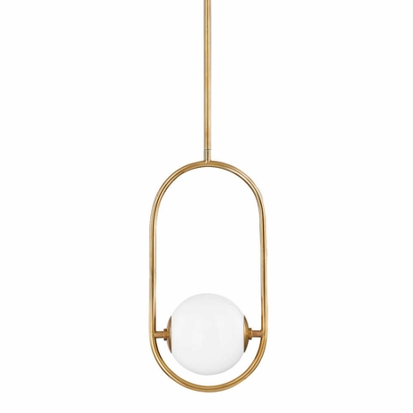 273-41 Corbett Solid Brass 1 Light Everley Pendant with Vintage Brass Finish