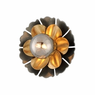 278-13-SBK/SSL/OWG Corbett Lighting Magic Garden 1 Lt. Wall Sconce with Soft Black/Stria Silver Leaf/Old World Gold Leaf Finish