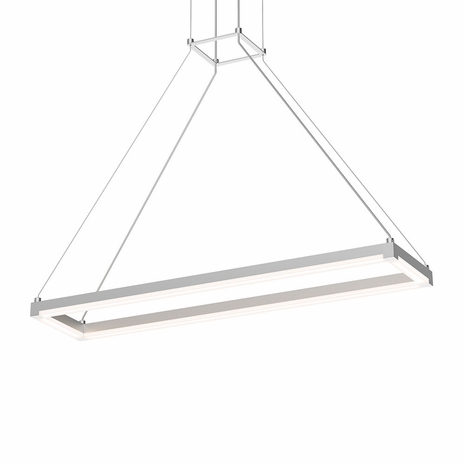 2788.16 Sonneman Stix Rectangle Architectural 30" x 6" LED Pendant with Bright Satin Aluminum Finish