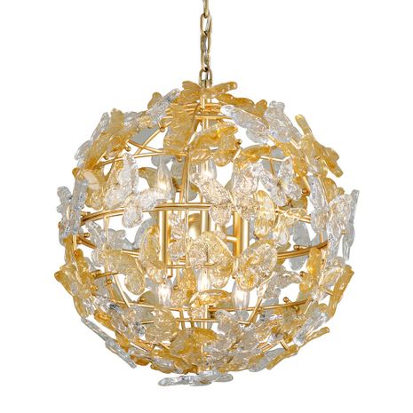279-46-GL Corbett Lighting Milan 6 Lt. Chandelier with Gold Leaf Finish