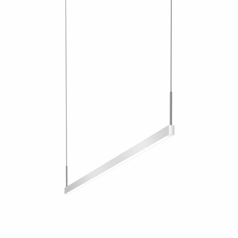 2818.16-4-27 Sonneman Thin-Line 4' Two-Sided LED Pendant (2700K) with Bright Satin Aluminum Finish