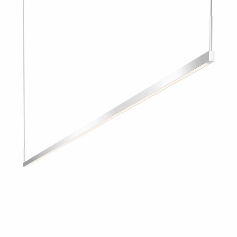 2818.16-8 Sonneman Thin-Line Architectural 8' Two-Sided LED Pendant with Bright Satin Aluminum Finish