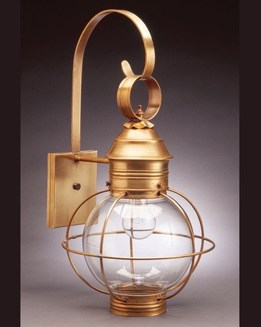 2831 Northeast Lantern Onion (1) Light Medium Base Wall Fixture With Multiple Glass & Finish Options