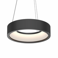 2862.25 Sonneman Tromme Architectural 18" Short LED Pendant with Satin Black Finish