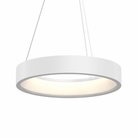 2864.03 Sonneman Tromme Architectural 24" Short LED Pendant with Satin White Finish