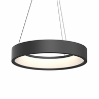 2864.25 Sonneman Tromme Architectural 24" Short LED Pendant with Satin Black Finish