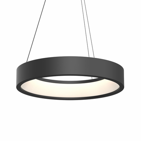 2864.25 Sonneman Tromme Architectural 24" Short LED Pendant with Satin Black Finish