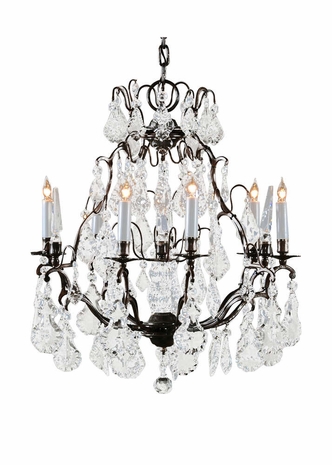 2875 Wildwood Lamps Crystals 'N Bronze Chandelier