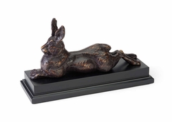 292092 Wildwood 7.5in. Alloy Rabbit with Antique Bronze Patina Finish