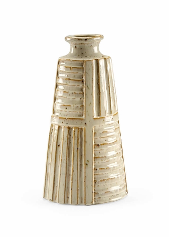 292402 Wildwood Hand Made And Glazed Fired Ceramic Alternating Folds Vase