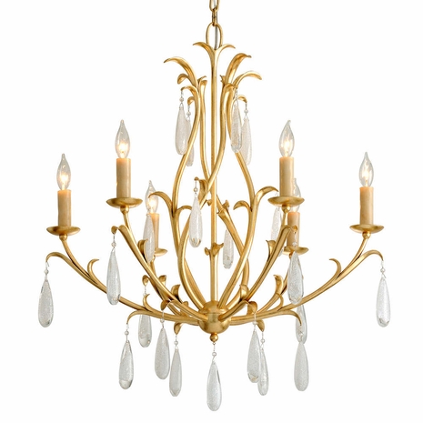 293-06-GL Corbett Lighting Prosecco 6 Lt. Chandelier with Gold Leaf Finish