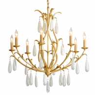 293-08-GL Corbett Lighting Prosecco 8 Lt. Chandelier with Gold Leaf Finish