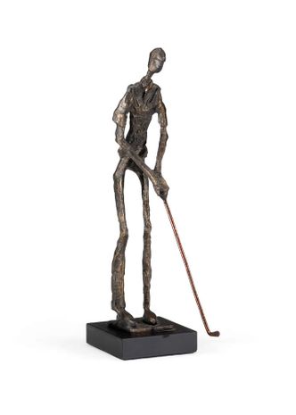 293874 Wildwood 12in. Metal Putting Golfer with Old Bronze Finish