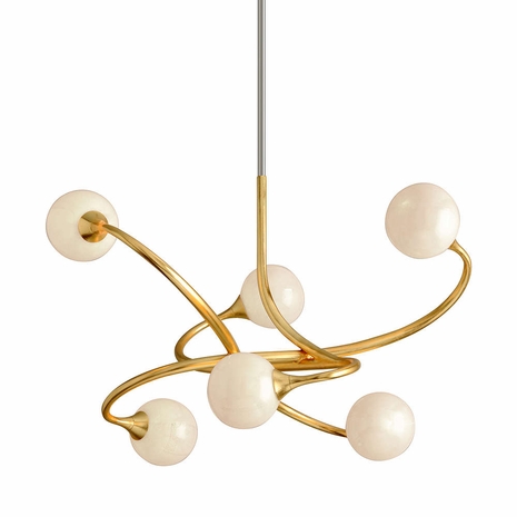 294-06 Corbett Hand-Crafted Iron 6 Light Signature Chandelier with Gold Leaf Finish