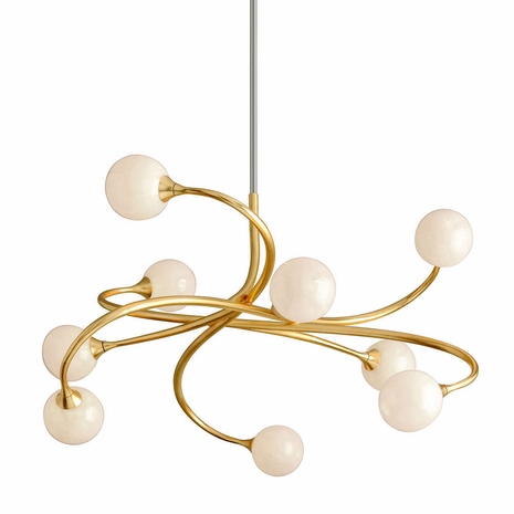 294-09-GL Corbett Lighting Signature 9 Lt. Chandelier with Gold Leaf Finish