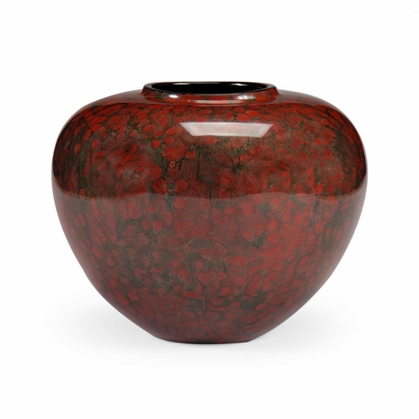 294107 Wildwood Ceramic Hand Colored/Lacquer Oval Jar