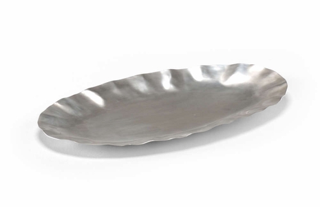 294241 Wildwood Lamps Crushed Silver Oval Plate