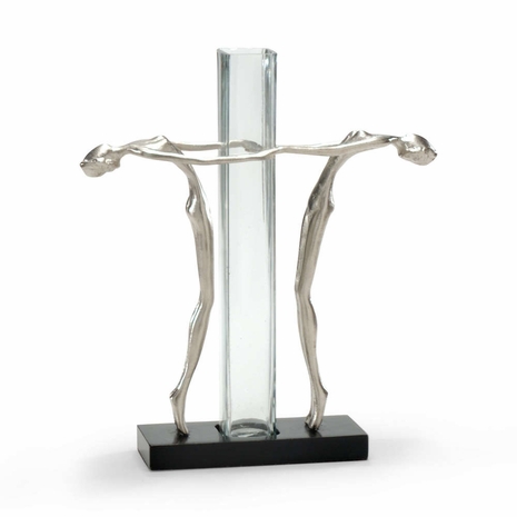 294314 Wildwood Lamps Dancers With Vase - Wood Plinth Finish