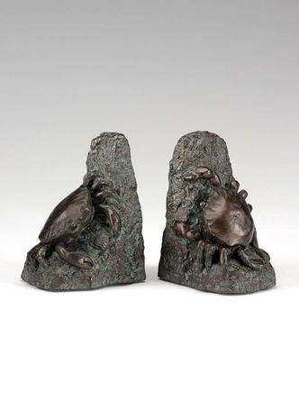 295125 Wildwood Lamps Crab Bookends (Pair) in Weathered Bronze Finish