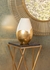 295203 Wildwood 14in. Ceramic Contemporary Vase with White Glaze/Gold Leaf Finish