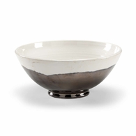 295206 Wildwood 6in. Euroceramic Bowl - Gray with White/Gray Glaze Finish