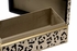 295603 Cheryl Luckett 5in. Hair On Hide/Metal Boxed in - Leopard with Leopard Print/Brass Finish