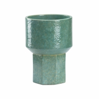 295809 Denise Mcgaha 11in. Ceramic Markus Vase with Marine Reactive Glaze Finish