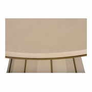 295815 Denise Mcgaha 30.5in. Wood/Metal Clint Center Table with Rift Cut White Oak/Antique Brass Finish
