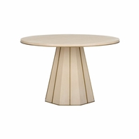 295815 Denise Mcgaha 30.5in. Wood/Metal Clint Center Table with Rift Cut White Oak/Antique Brass Finish