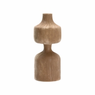295828 Denise Mcgaha 20.5in. Ceramic Marley Tall Vase with Matte Beige Glaze Finish