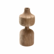 295828 Denise Mcgaha 20.5in. Ceramic Marley Tall Vase with Matte Beige Glaze Finish