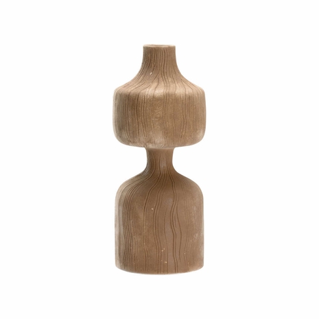 295828 Denise Mcgaha 20.5in. Ceramic Marley Tall Vase with Matte Beige Glaze Finish
