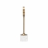 295841 Denise Mcgaha 15.5in. Marble/Metal/Plaster Oak Leaf Tall Intaglio with Natural White/Antique Brass/Matte White Finish