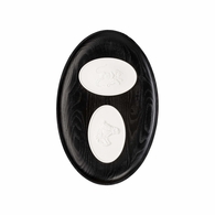 295845 Denise Mcgaha 18in. Wood/Plaster Toro Framed Intaglios II with Black/Matte White Finish