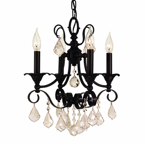 F-2974 Framburg 4-Light Brushed Nickel Liebestraum Mini Chandelier