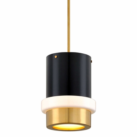299-42-VPB/SBK Corbett Lighting Beckenham 1 Lt. Pendant with Vintage Polished Brass/Black Brass Finish