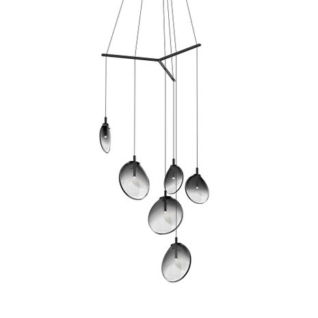 2996.25K Sonneman Cantina Multi-forms 6-Light Tri-Spreader LED Pendant with Satin Black Finish