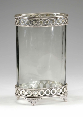 300302 Wildwood Lamps Flower Vase in Solid Brass With Antique Silver Plate