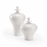 300672 Wildwood 17in. Porcelain Ling Ling Vases (S2) with White Glaze Finish