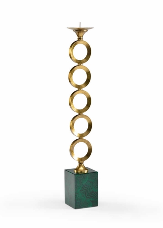 300701 Wildwood Lamps Circle Stack Candlestick (Lg) - Hand Painted Base Finish